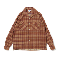 Riprap OPEN COLLAR SH L/S (21W PLAID CORDS) BRICK