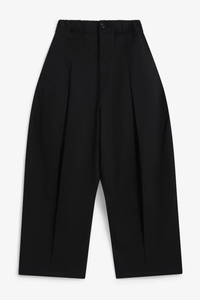 sage NATION BOX PLEAT TROUSER BLACK