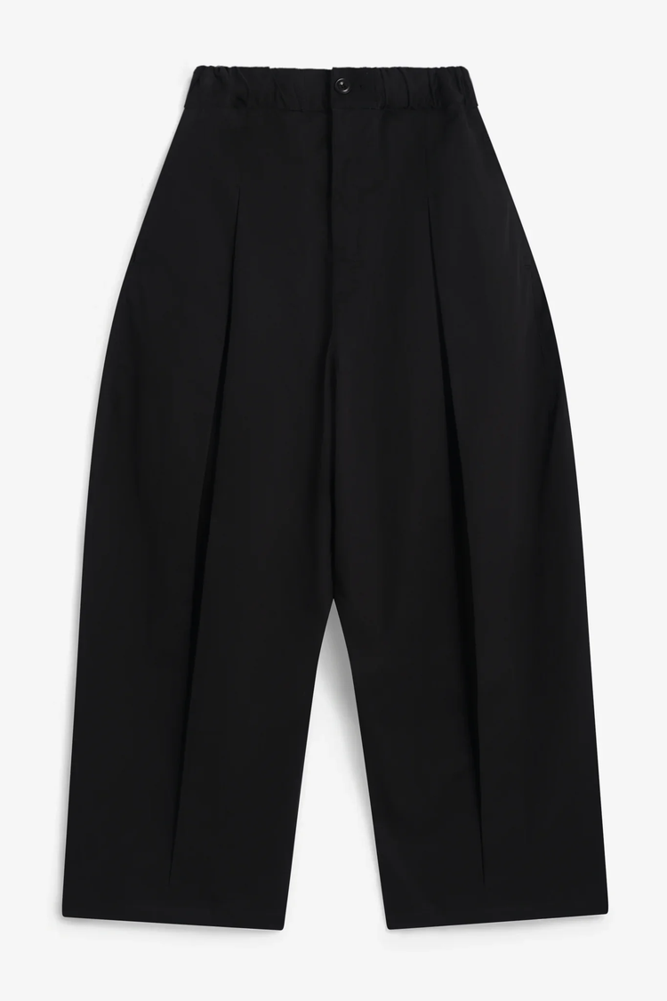 sage NATION BOX PLEAT TROUSER BLACK