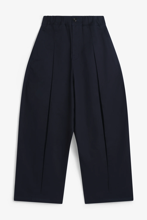 sage NATION BOX PLEAT TROUSER NAVY