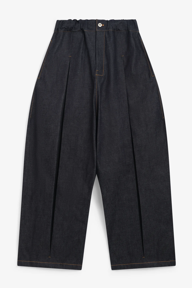sage NATION BOX PLEAT TROUSER DENIM RAW DENIM – CASDAY