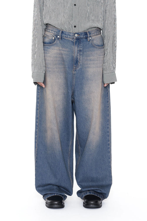 CODA DUST INDIGO ACID WASHED EXTENDED CUT LUFT JEANS