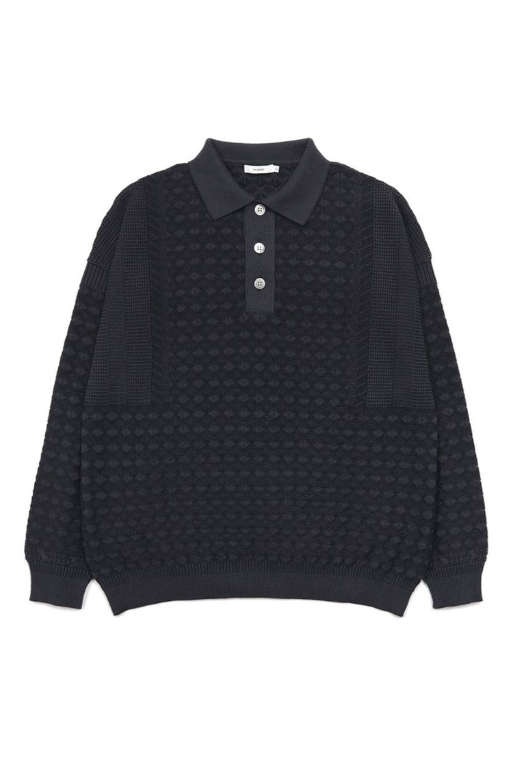 YASHIKI  YSK-25AW-KN06    Rikka Knit Polo（六花） NAVY