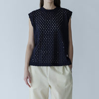 MEYAME / FRONT &amp; BACK LACE SLEEVELESS NAVY