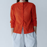 MEYAME / FRONT &amp; BACK LACE PULLOVER ORANGE