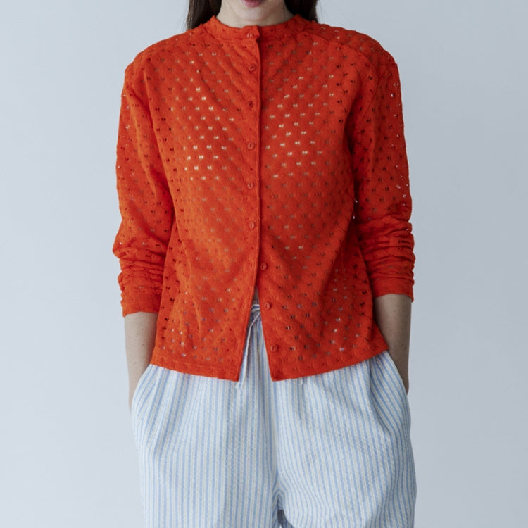 MEYAME / FRONT &amp; BACK LACE PULLOVER ORANGE