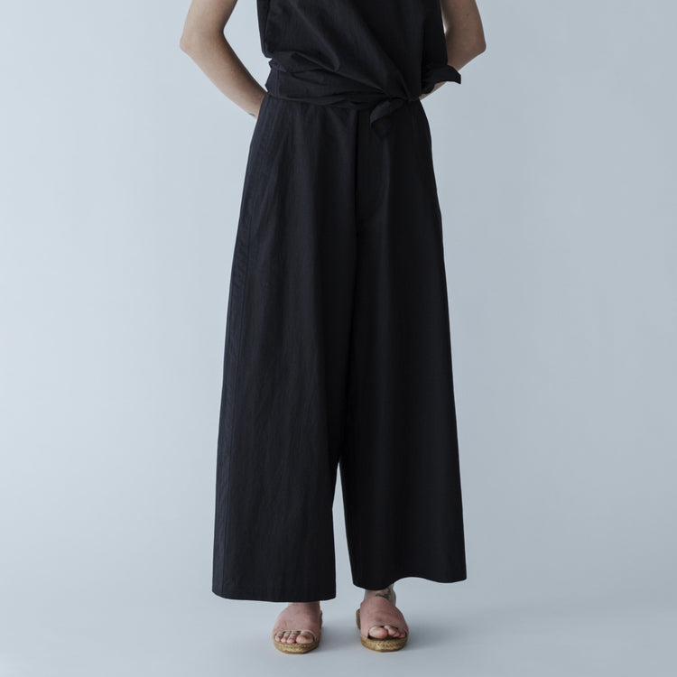 MEYAME / SIDE LINE WIDE PANTS (CHINO) BLACK