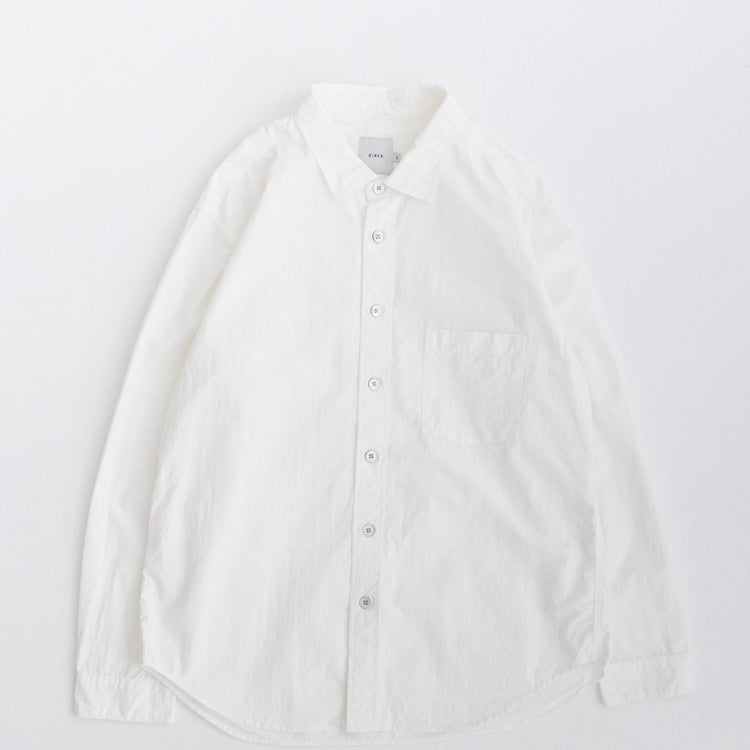 RINEN / 80/2ダウンプルーフ レギュラーカラーシャツ  01.シロ