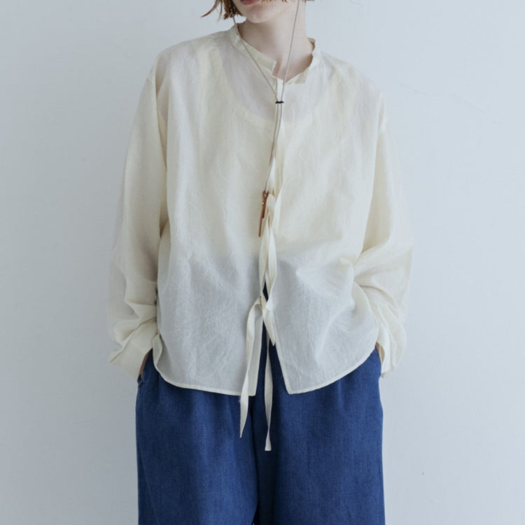 MEYAME  COTTON SILK BLOUSE JACKET CREAM