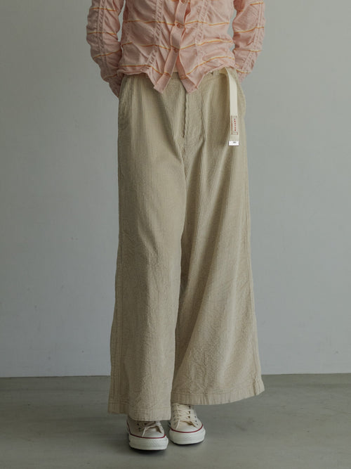 MEYAME CORDUROY SIDE LINE WIDE PANTS MEY-2518 IVORY