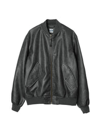ARMY TWILL VEGAN LEATHER BLOUSON