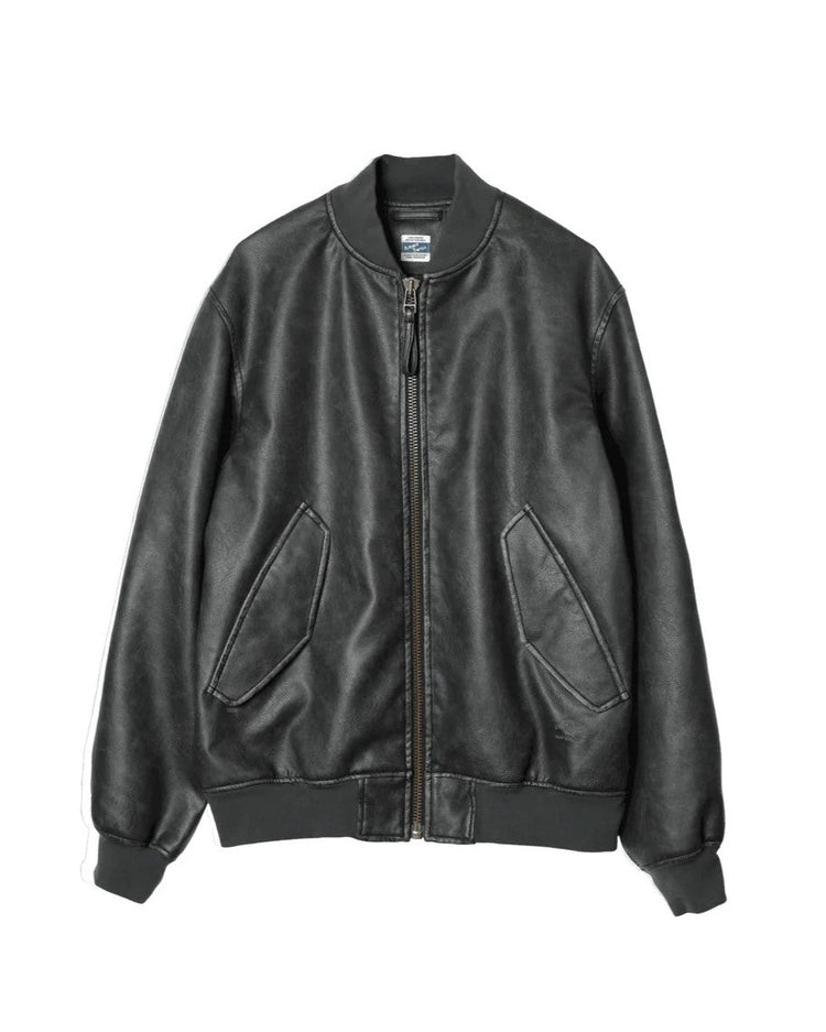 ARMY TWILL VEGAN LEATHER BLOUSON