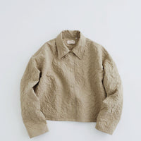 MEYAME / FLORAL SHORT COACH JACKET BEIGE
