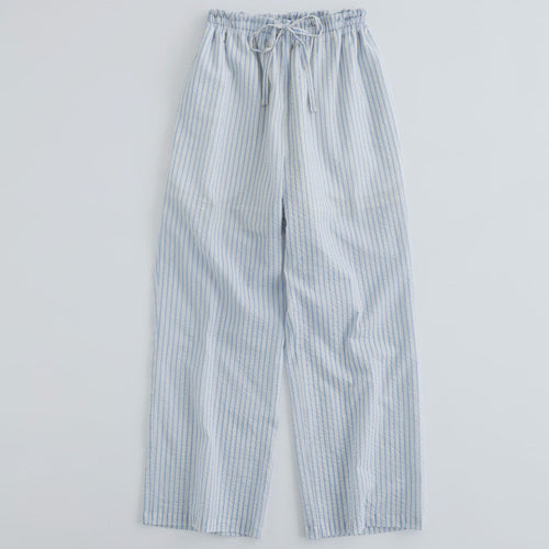 MEYAME / LIGHT COTTON STRIPE PANTS BLUE