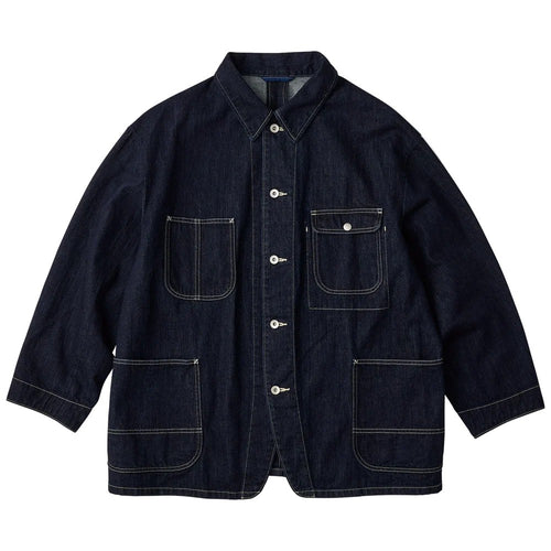 PORTER CLASSIC STEINBECK DENIM COVERALLS -DARK NAVY-
