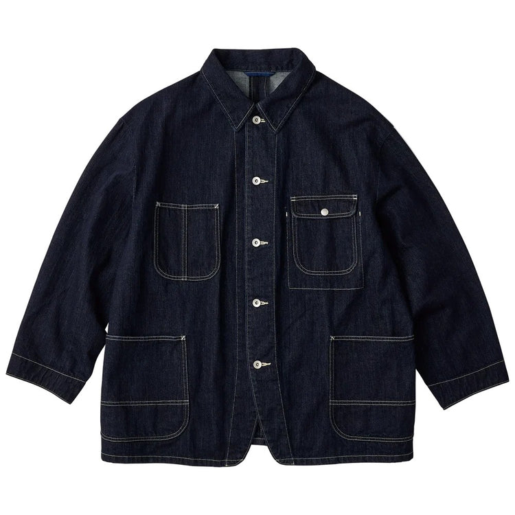 PORTER CLASSIC STEINBECK DENIM COVERALLS -DARK NAVY-