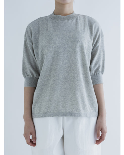 MEYAME  COTTON KNIT TEE HEATHER GREY