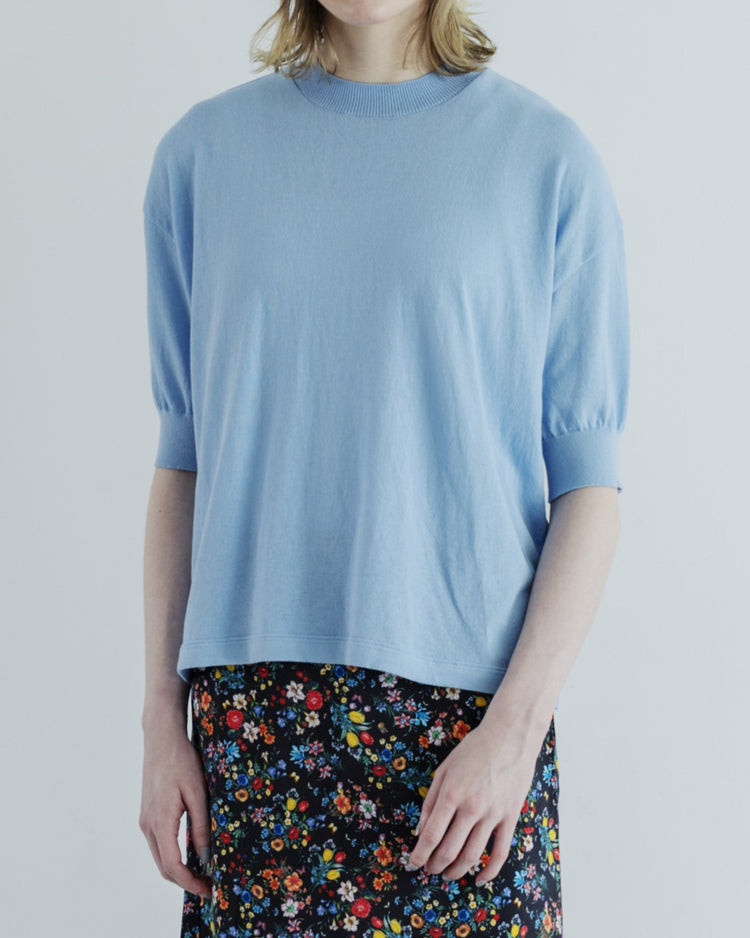 MEYAME COTTON KNIT TEE SKY