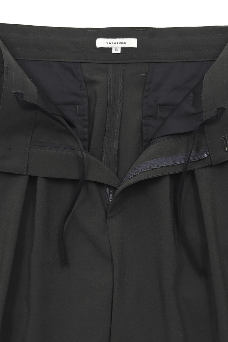 SAYATOMO  2-Tack Wide Slacks SYT-26SS-P03 BLACK