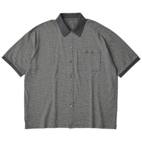 PORTER CLASSIC H/W BEATNIK BORDER OPEN POLO SHIRT GRAY BLACK