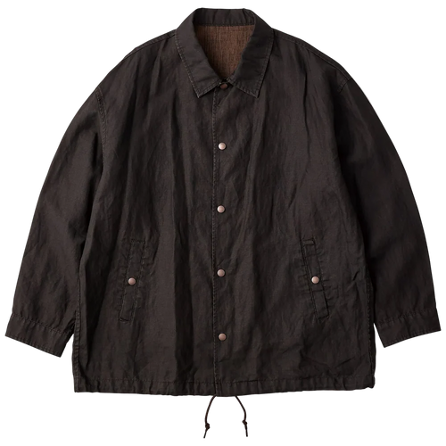 PORTER CLASSIC FARMER’S LINEN COACH JACKET BROWN