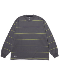 FreshService  PIN BORDER L/S TEE GRAY*YELLOW