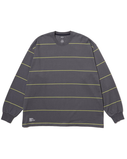 FreshService  PIN BORDER L/S TEE GRAY*YELLOW