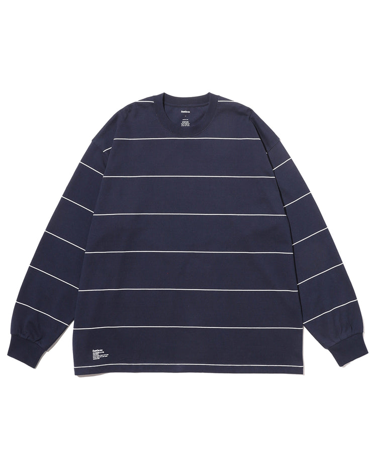 FreshService  PIN BORDER L/S TEE NAVY*WHITE