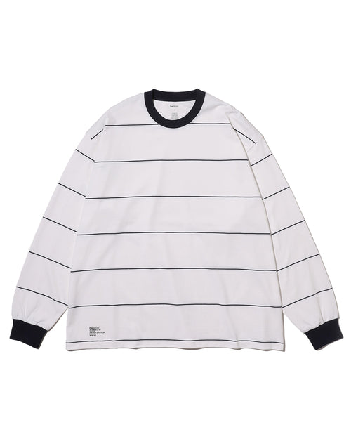 FreshService  PIN BORDER L/S TEE WHITE*NAVY