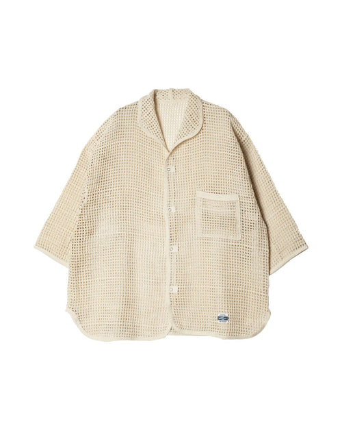 ARMY TWILL / COTTON MESH SHIRT ECRU