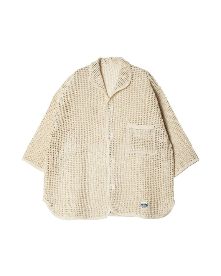 ARMY TWILL / COTTON MESH SHIRT ECRU
