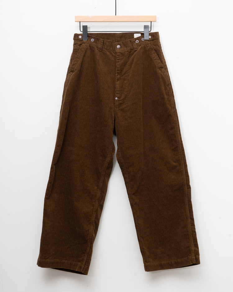 Ordinary fits CORDUROY BELL PANTS BROWN