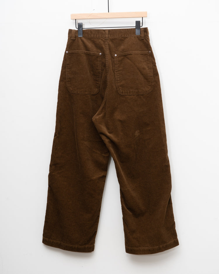 Ordinary fits  CORDUROY BELL PANTS BROWN