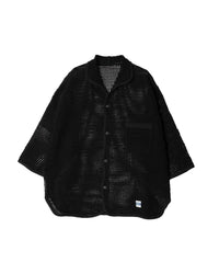 ARMY TWILL / COTTON MESH SHIRT BLACK