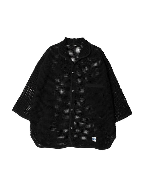 ARMY TWILL / COTTON MESH SHIRT BLACK