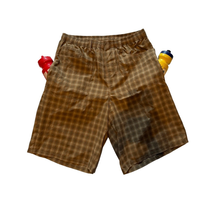 BAGGYSPORTS BA-005 BAGGY CHECK SHORTS YELLOW