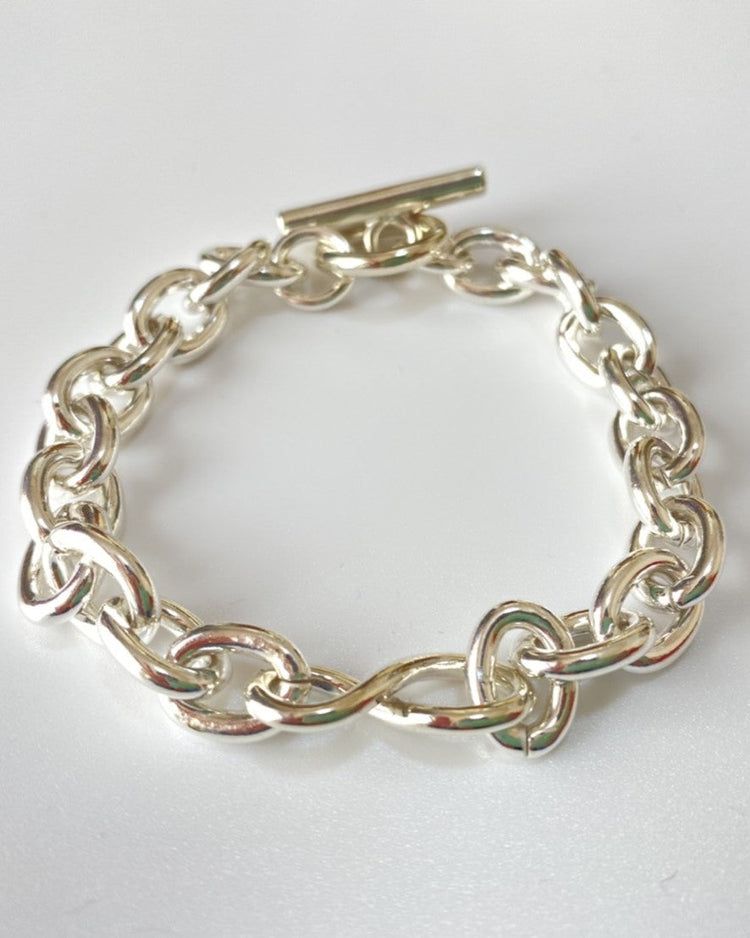 roundabout   Silver Cross-Over Bracelet