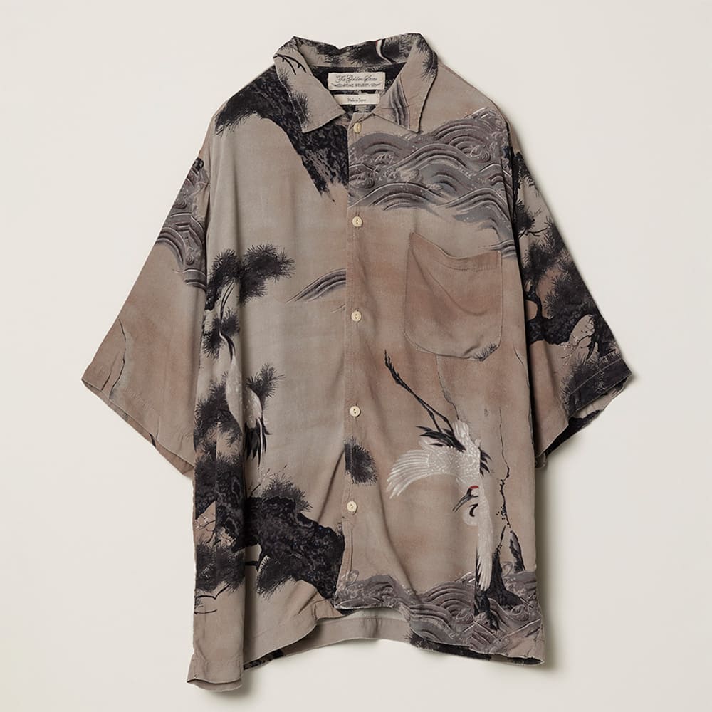 REMI RELIEF 鶴柄アロハシャツ RN30389013 GREY – CASDAY / キャスデイ