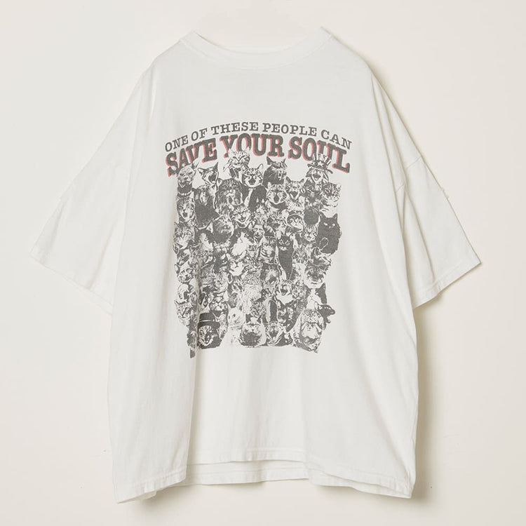 REMI RELIEF HARD SP Processed 20/Jersey BIG Size T-Shirt (SAVE YOUR SOUL) Cat Version OFFWHITE