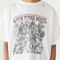 REMI RELIEF HARD SP Processed 20/Jersey BIG Size T-Shirt (SAVE YOUR SOUL) Cat Version OFFWHITE