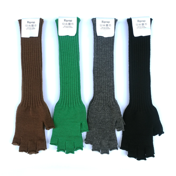 Riprap / O/F LONG GLOVES (BRITISH/AMERICAN WOOL) BLACK