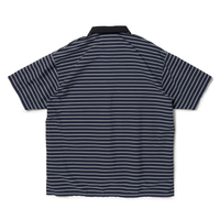 Riprap / POLO SHAPED SH S/S(POPLIN/TYPEWRITER BORDER) NAVY*WHITE