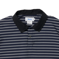 Riprap / POLO SHAPED SH S/S(POPLIN/TYPEWRITER BORDER) NAVY*WHITE