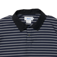 Riprap / POLO SHAPED SH S/S(POPLIN/TYPEWRITER BORDER) NAVY*WHITE