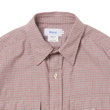 Riprap FLAP POCKET SHIRT (COTTON VIYELLA) WHITE/RUST