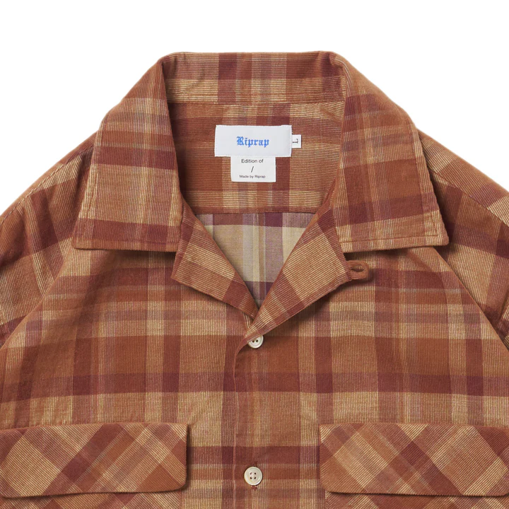 Riprap OPEN COLLAR SH L/S (21W PLAID CORDS) BRICK