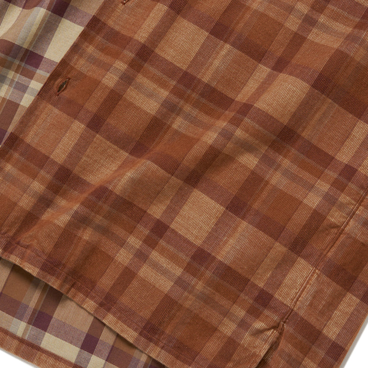Riprap OPEN COLLAR SH L/S (21W PLAID CORDS) BRICK