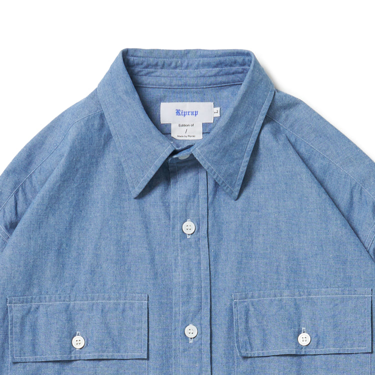 Riprap FLAP POCKET SHIRT (6oz SELVEDGE CHAMBRAY)