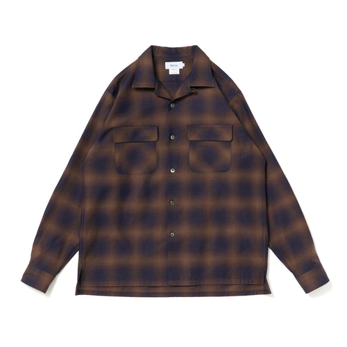 Riprap  OPEN COLLAR SH L/S (INDIGO SHADOW PATTERN) RRS2202 BROWN/INDIGO