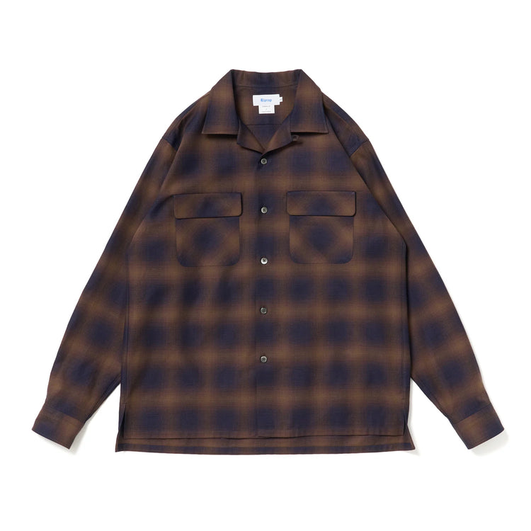 Riprap  OPEN COLLAR SH L/S (INDIGO SHADOW PATTERN) RRS2202 BROWN/INDIGO